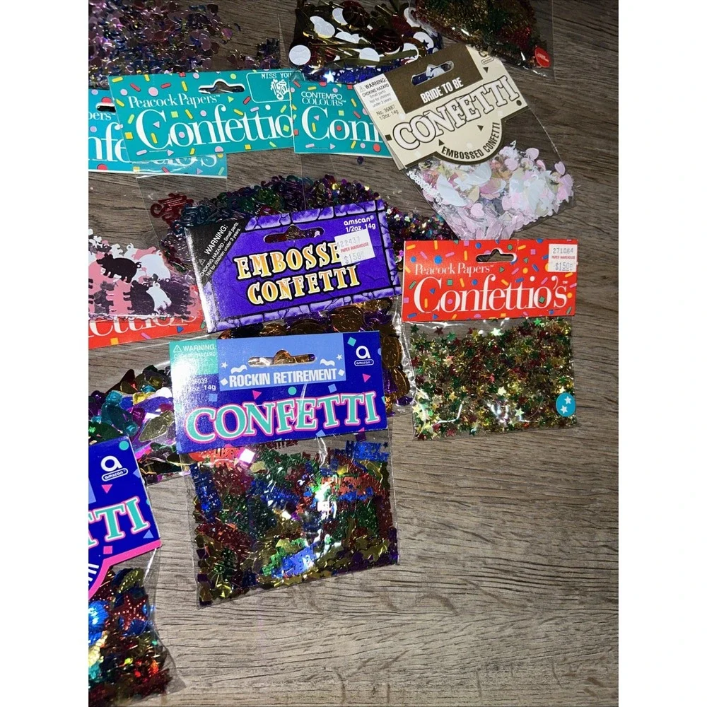 HUGE‎ 32 PACK LOT Amscan Embossed Confetti, New Sealed